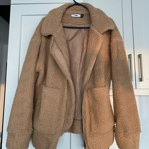 Camel Teddy Coat - Picture 2 of 6
